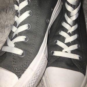Grey high-top converse size 8, worn once.